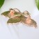 Brooch "Galiotis" butterfly with folded wings, white-green color in pink gold