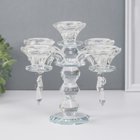 Glass of Glass for 5 candles "Candelabr" 19x23x23 cm