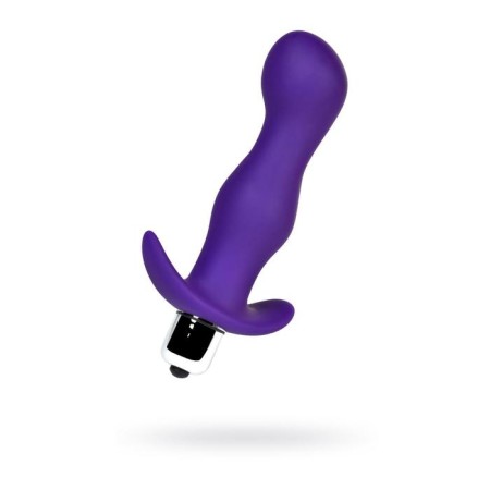 Anal plug Toyfa A-Toys with vibration, moisture resistant, silicone, purple color, 12.9 cm, d = 3