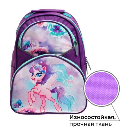 School backpack, 37 x 26 x 13 cm, ergonomic back, Calligrata Academy of Sciences "Unicorn"-1