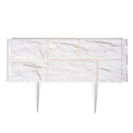 Decorative fence, 24 × 177.5 cm, 5 sections, plastic, white, "stone"-7
