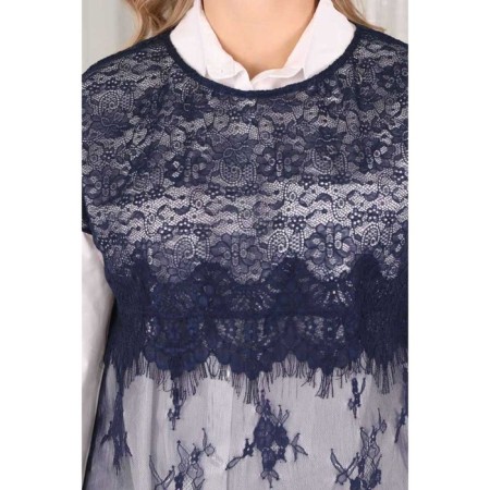 Women's tunic, size 52, blue color-7