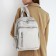 Women's backpack made of artificial leather with lightning, 6 outer pockets, beige color
