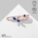 Pin "Butterflies" duet, 6.5 cm, white-blue color in pink gold