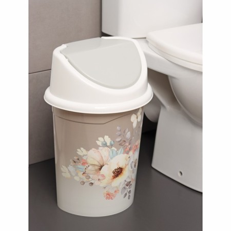 Garbage bucket with a mobile lid Violet "Watercolor", 14 liters-4