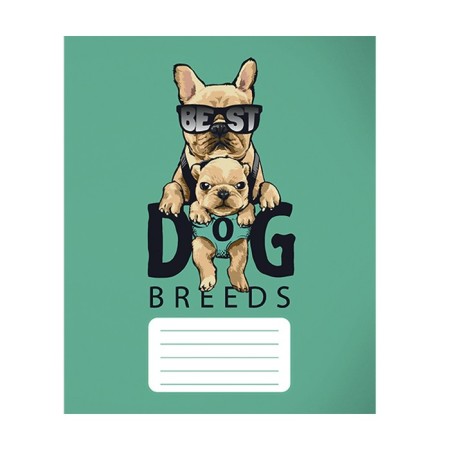 Notebook 12 sheets in the “dog style” cage, cover coated paper, VD-LK, OFSET block, mix-5