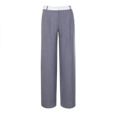 Women's pants with contrasting belt MIST R.42, Gray-10