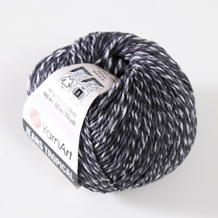 Yarn "Jeans Tropical" 55% cotton, 45% polyacli 160m/50g (611 T. Serly-white)-1