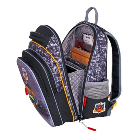Frame backpack 39 x 29 x 17 cm, Across 410, filling: bag, pencil case, purple ACR22-410-2-5
