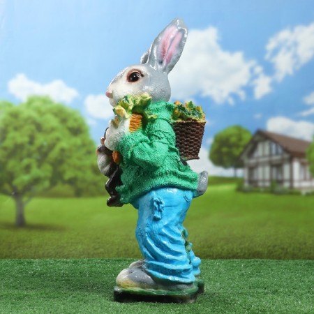 Garden figure "Hare with Mishka" 57cm mix-3