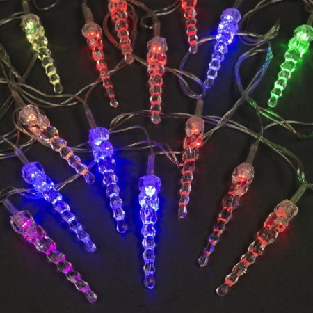 Garland “thread” 5 m with nozzles “icicles melting”, ip20, transparent thread, 20 LED, glow of multi (RG/RB), blinking, 220 V