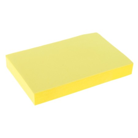 Block with a sticky edge of 51 mm x 76 mm, 100 sheets, fluorescent, yellow