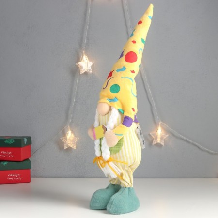 Interior light doll "Grandma in a bright outfit, with a pencil" 52x13x12 cm-3