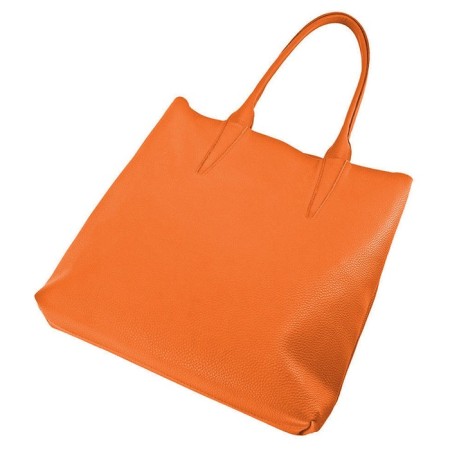 Bag women, genuine leather, orange 31x8x33 cm-1