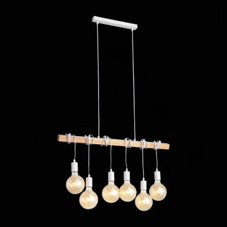 Suspended EVOLUCE lamp. SL1142.503.06. Bagetti. 6x60 watts, E27, 85x4x29 cm, white color, light wood-8