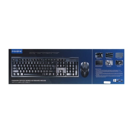 Keyboard set and mouse S3, wired, membranes, 1200 dpi, USB, black-12