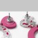 Acryl Earrings "Heart" with confetti, colored in silver