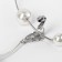 Beads "Fleur" balls, white color in silver, adjustable length, No. 12, beads No. 16, No. 20, 40 cm