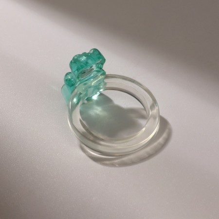 Ring "Marmalade Bear", blue color, size 17-2
