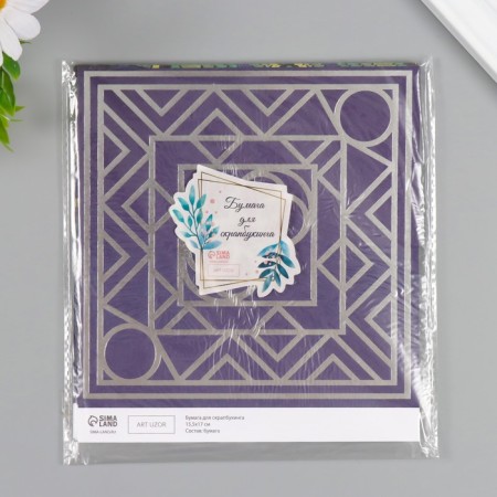 D/scrap paper bilateral "eclecticism silver and mehendi" 180 grams set 10 pcs 15.5x17cm-5