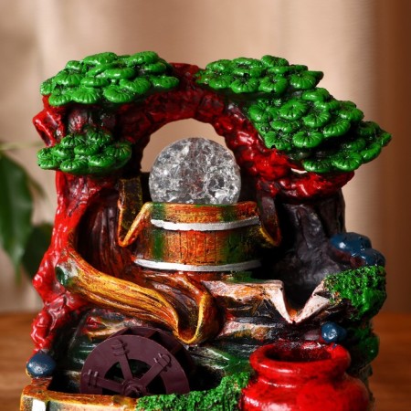 Fountain "A jug in the forest" 11x13x18 cm (with backlight)-1