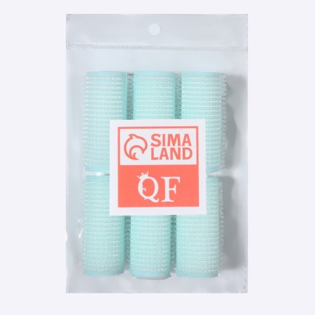 Velcro curlers, d = 2.5 cm, 6 cm, 6 pcs, turquoise color-2