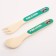 A set of children's bamboo dishes "Raccoon", plate, bowl, glass, devices, 5 items