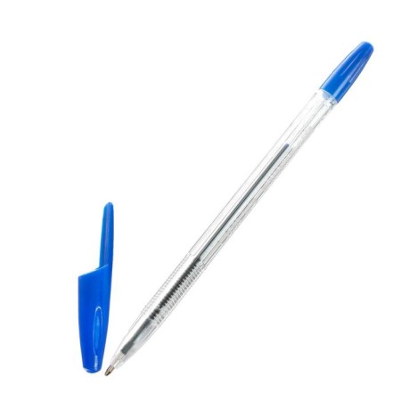 Ballic handle Office Style 820, node 0.7 mm, blue ink, transparent body-2
