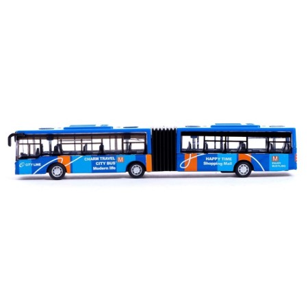 Metal bus "City transport", inertial, scale 1:64, blue color-1