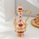 Set of wine jug, 6 glasses and tray "Istanbul. Red roses, patterns" White with gold