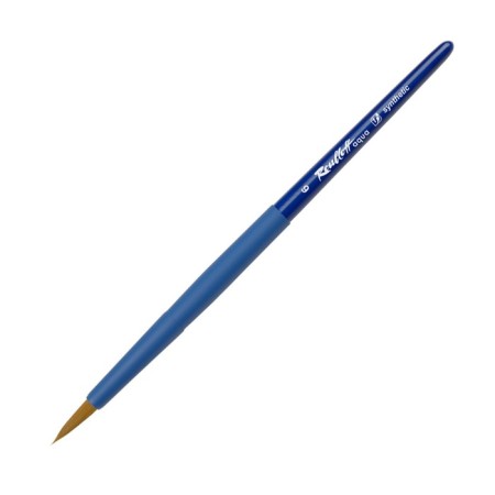 Watercolor brush, brown synthetics, round, ropeloff Aqua Blue Round No. 3, short blue handle, Soft-Touch clip coating-4