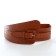 Women's belt, width 11 cm, leather buckle, red color
