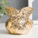 Ceramics candlestick for 1 candle "Council with chamomile" gold 7x7x6.5 cm