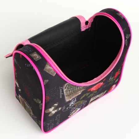Cosmetic bag with lightning, black color-2