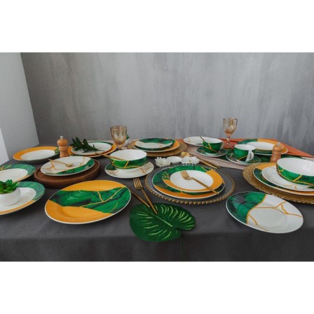 Porcelain shade “Malachite box”, 600 ml, d = 15.5 cm, green color, green-4