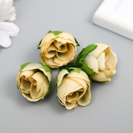 Budon on the leg for decoration "Rose Pionoid bud" green 2.5x3 cm-2