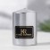 Candle - paraffin, varnished, silver metallic cylinder, 5.6 × 8 cm