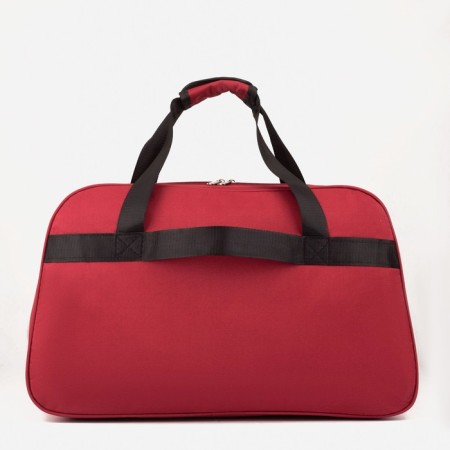 Road bag on lightning, 2 external pockets, a suitcase holder, a long belt, burgundy color-1