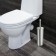Black toilet with a stand with a stand, 9.5 × 9.5 × 37 cm, color chromium