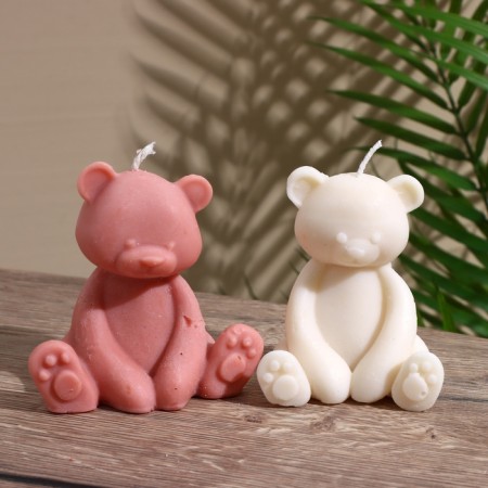Candle "Plush bear" 6x6x9 cm, soy wax mix-5