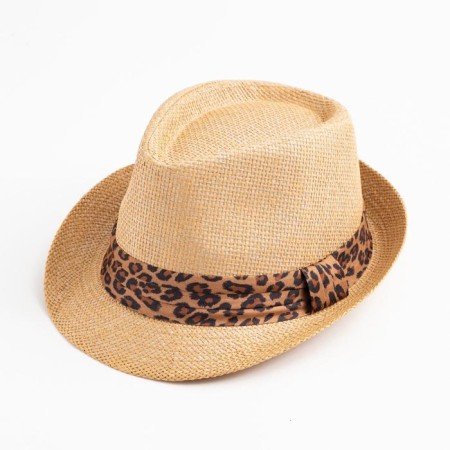 Women's hat minku "Leopard", size 56-58, brown color-2