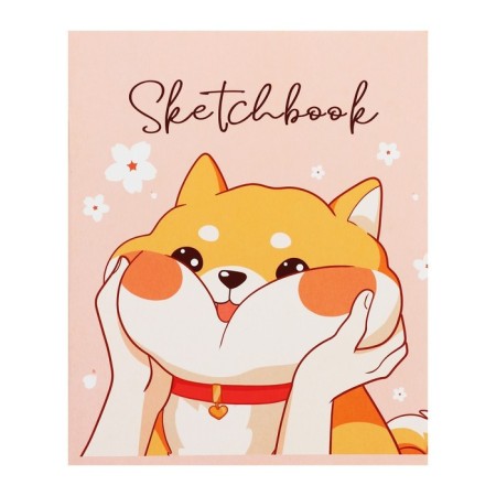 A5 notebook for sketches A5, 16 sheets of "Corgi", cover coated cardboard, block 100 g/m2