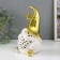 Souvenir Ceramics Light "Gnome in a gold cap with a star" White 11.6x10.7x19.3 cm