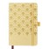 The diary is low, A6 format, 100 sheets, cage, beige leatherette cover, elastic band 10710