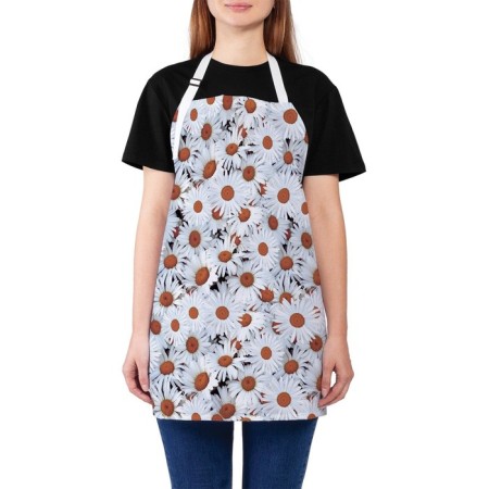 Apron of a kitchen with a photo print "Chamomile Earth", adjustable, size OS