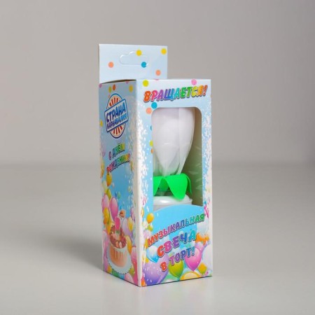 Candle for the cake musical "Tulip", spinning, white, 14.5 × 6 cm-10