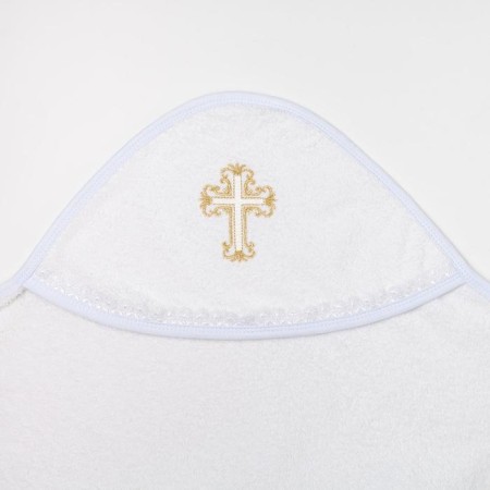 A pole towel for baptism with embroidery, size 100x100 cm, white color K40/1-5