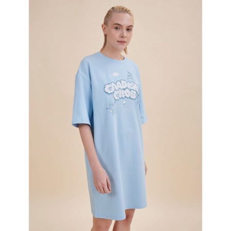 Female dress, size m, blue color-1