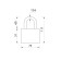 Castle with a hinged lockland, 65 mm, moisture -proof, short handle, 2 keys, black color