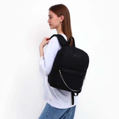School textile school with a chain, 38x29x11 cm, black color-9